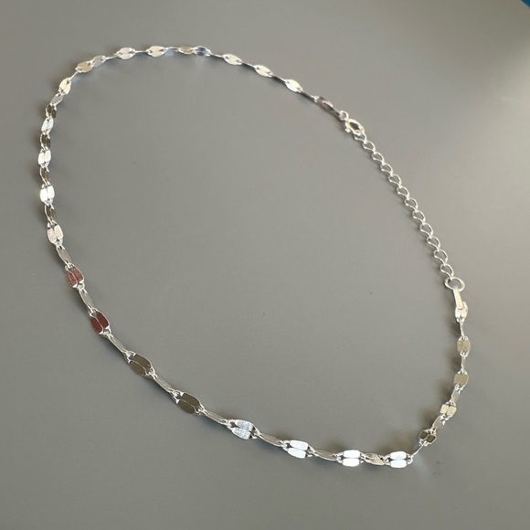 Sterling Silver Flat Chain Anklet - Picture 4 of 9